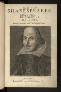 The title page of Shakespeare's First Folio.